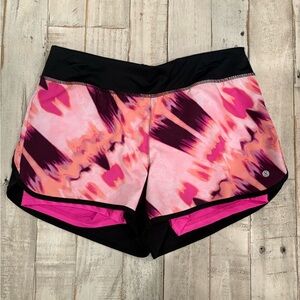 LAYERS-Small Pink & Black Tie Dye Athletic Running Shorts